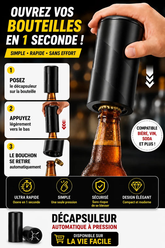 Décapsuleur automatique inox : Simplifiez l'ouverture de vos bouteilles !